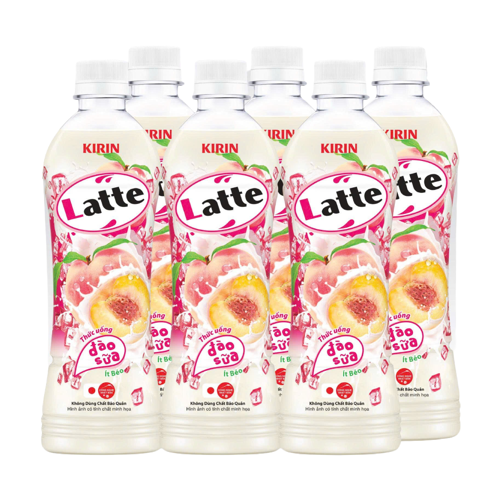 Lô 6 nước uống đào sữa Kirin Latte chai 440ml chính hãng