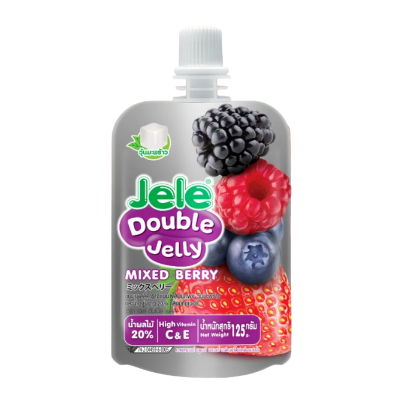 Nước trái cây có thạch Jele Double Jelly mixed berry 125g chính hãng