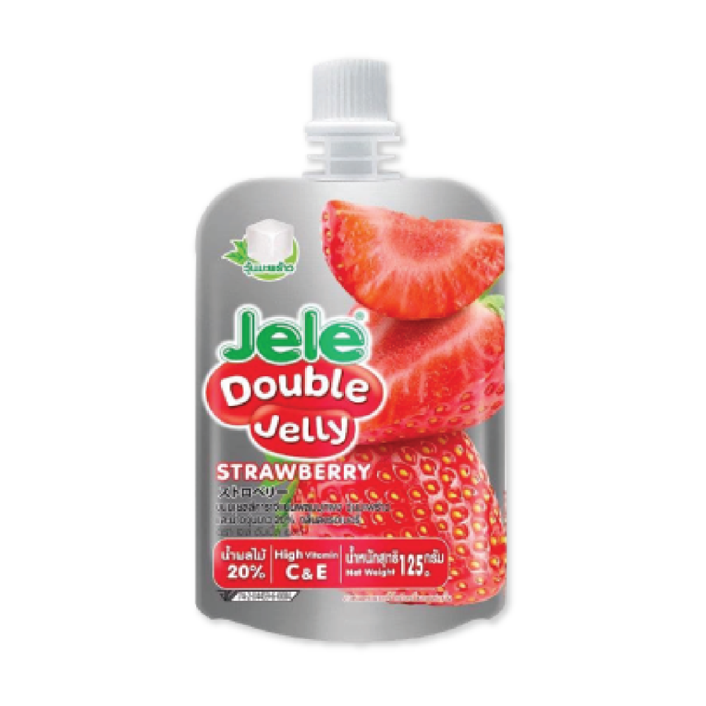 Nước trái cây có thạch Jele Double Jelly hương dâu 125g chính hãng