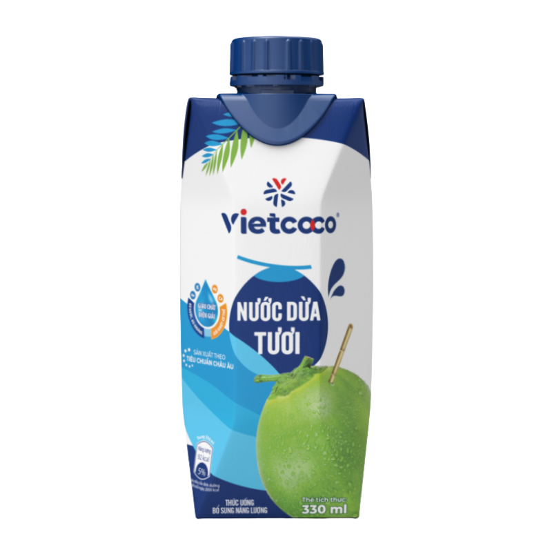 Nước dừa tươi Organic Vietcoco hộp 330ml chính hãng