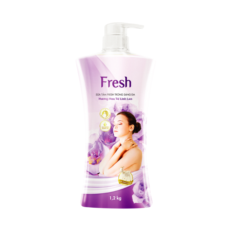Sữa tắm Fresh sáng da hoa tử linh lan 1.2kg chính hãng