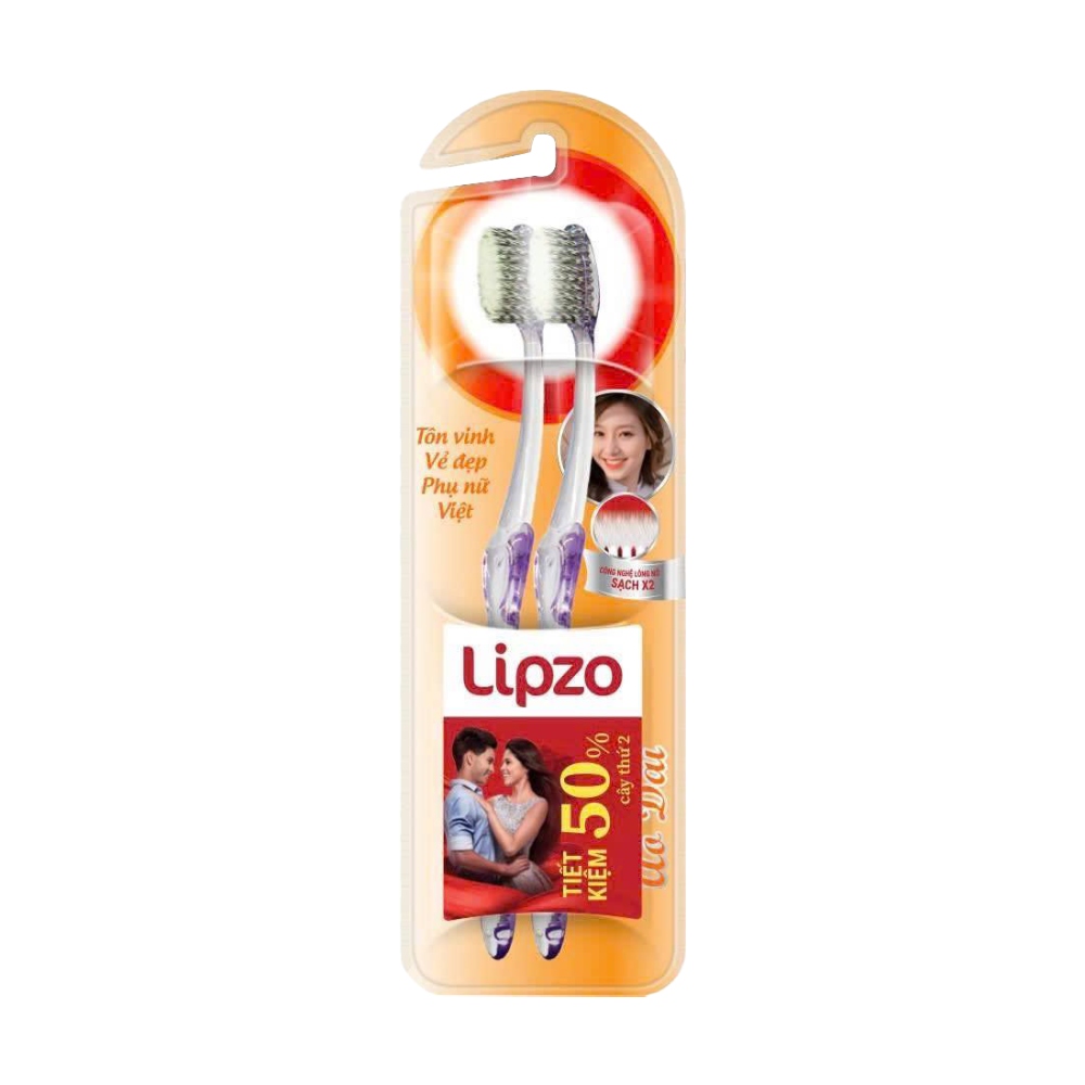 Lô 2 bàn chải đánh răng Lipzo ao dài chính hãng