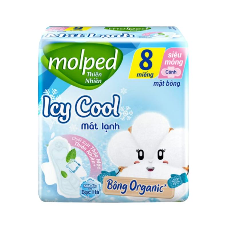 Băng vệ sinh Molped mát lạnh không cánh 23cm 8 miếng chính hãng