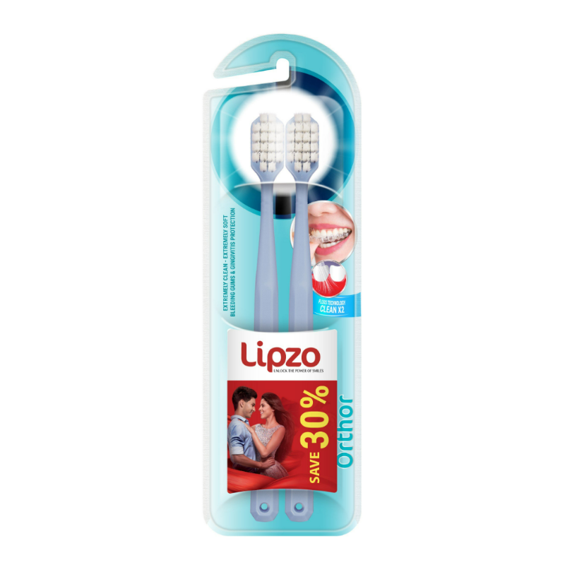 Lô 2 bàn chải đánh răng Lipzo Orthor cao cấp chính hãng