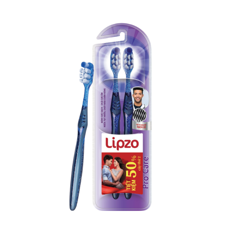 Lô 2 bàn chải đánh răng Lipzo Procare cao cấp chính hãng