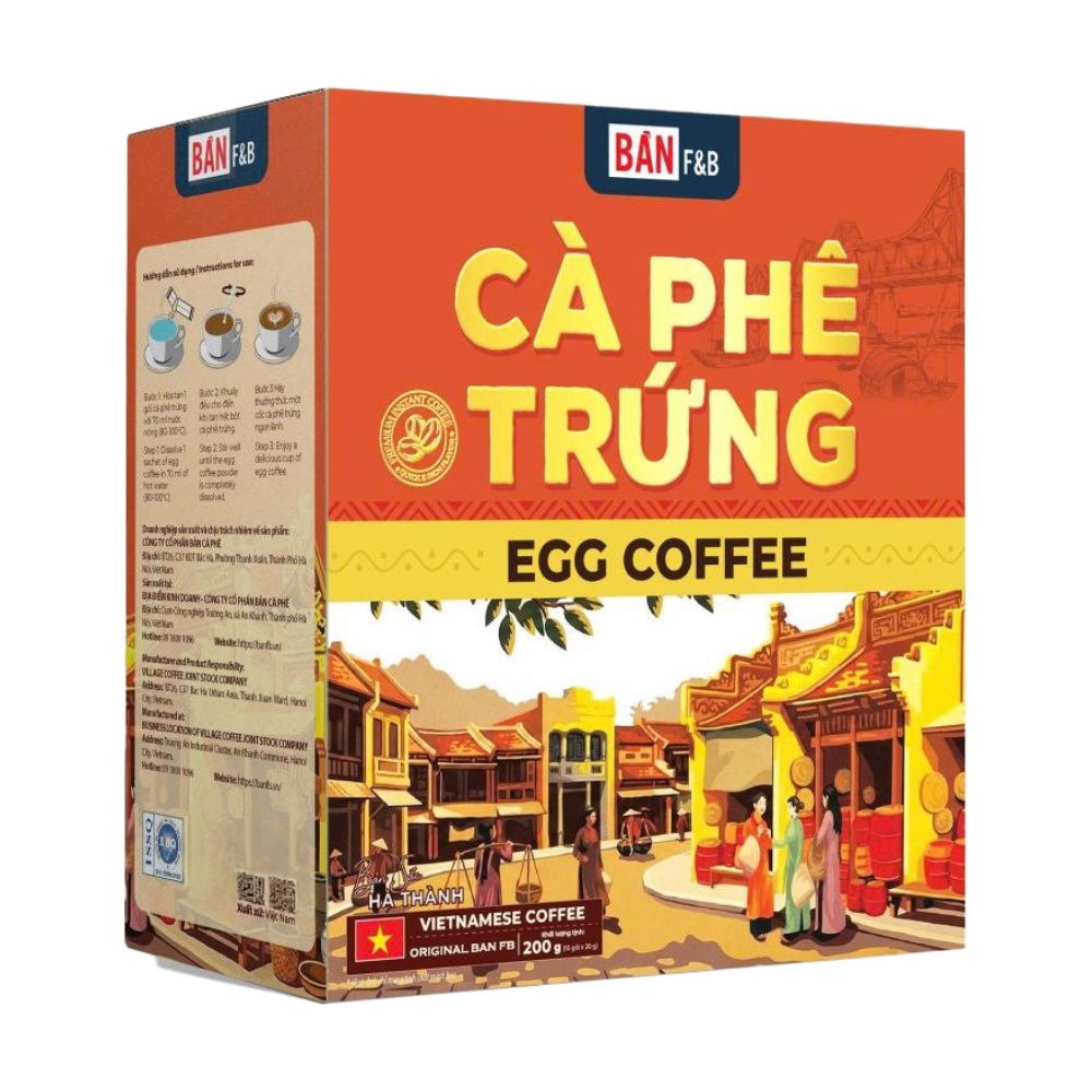 Cà phê trứng Bản hộp 10 gói x 20g chính hãng