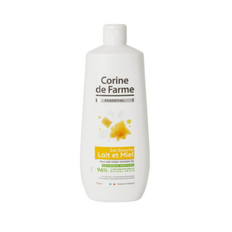 Sữa tắm Corine De Farme sữa và mật ong chai 750ml chính hãng