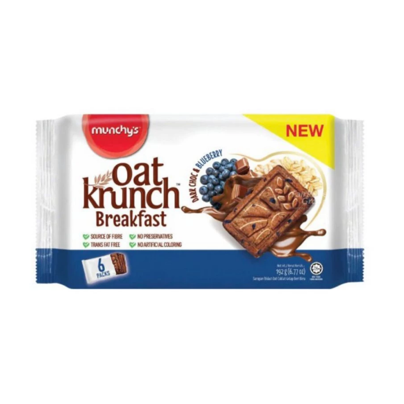 Bánh yến mạch Munchys Dark Choco & Blueberry 192g chính hãng
