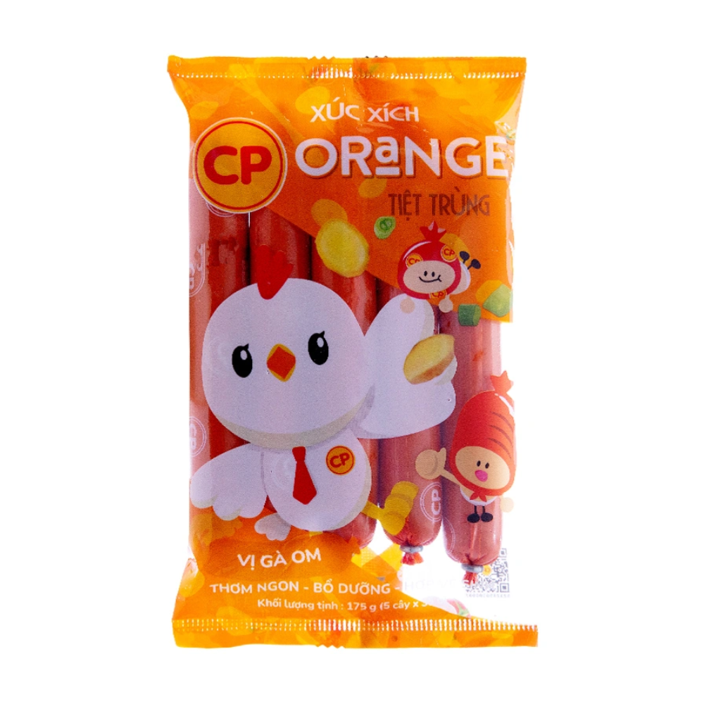 Xúc xích tiệt trùng CP Orange vị gà om gói 35g x 5 cây chính hãng