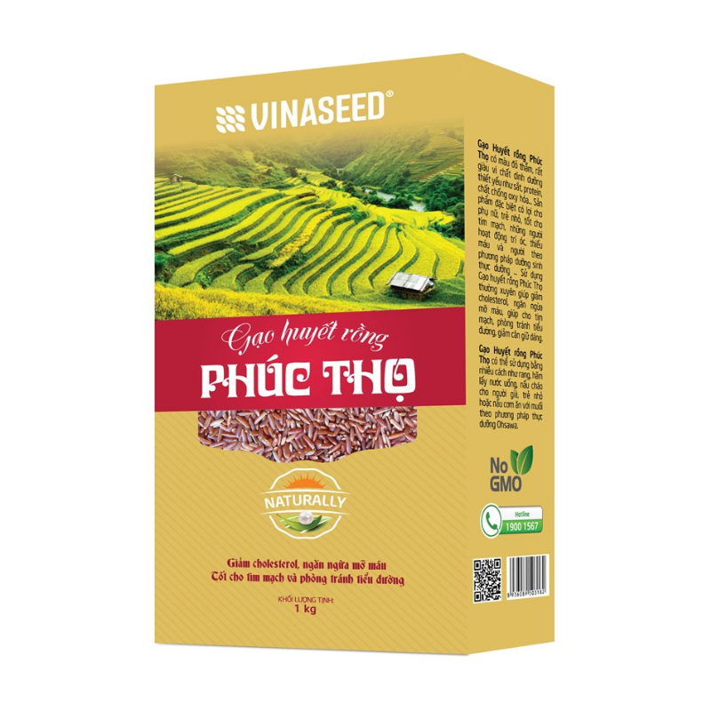Gạo lứt huyết rồng Phúc Thọ Vinaseed 1kg chính hãng