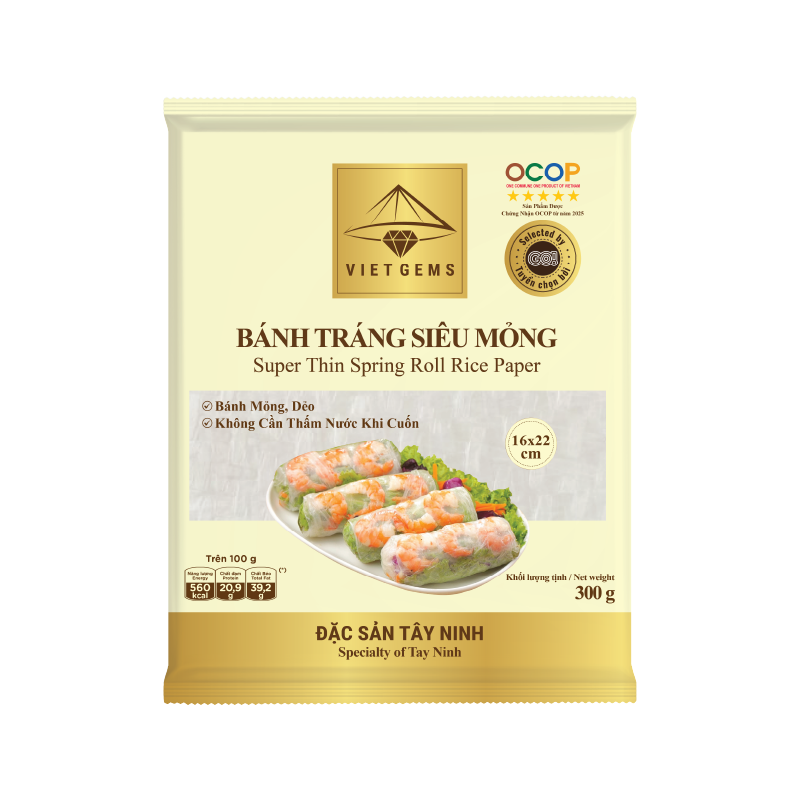 Bánh tráng siêu mỏng Viet Gems 300g chính hãng