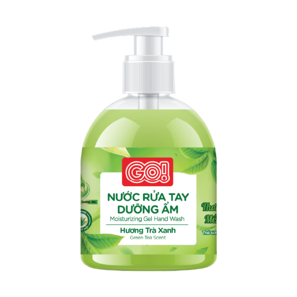 Nước rửa tay dưỡng ẩm GO! hương trà xanh chai 500ml chính hãng