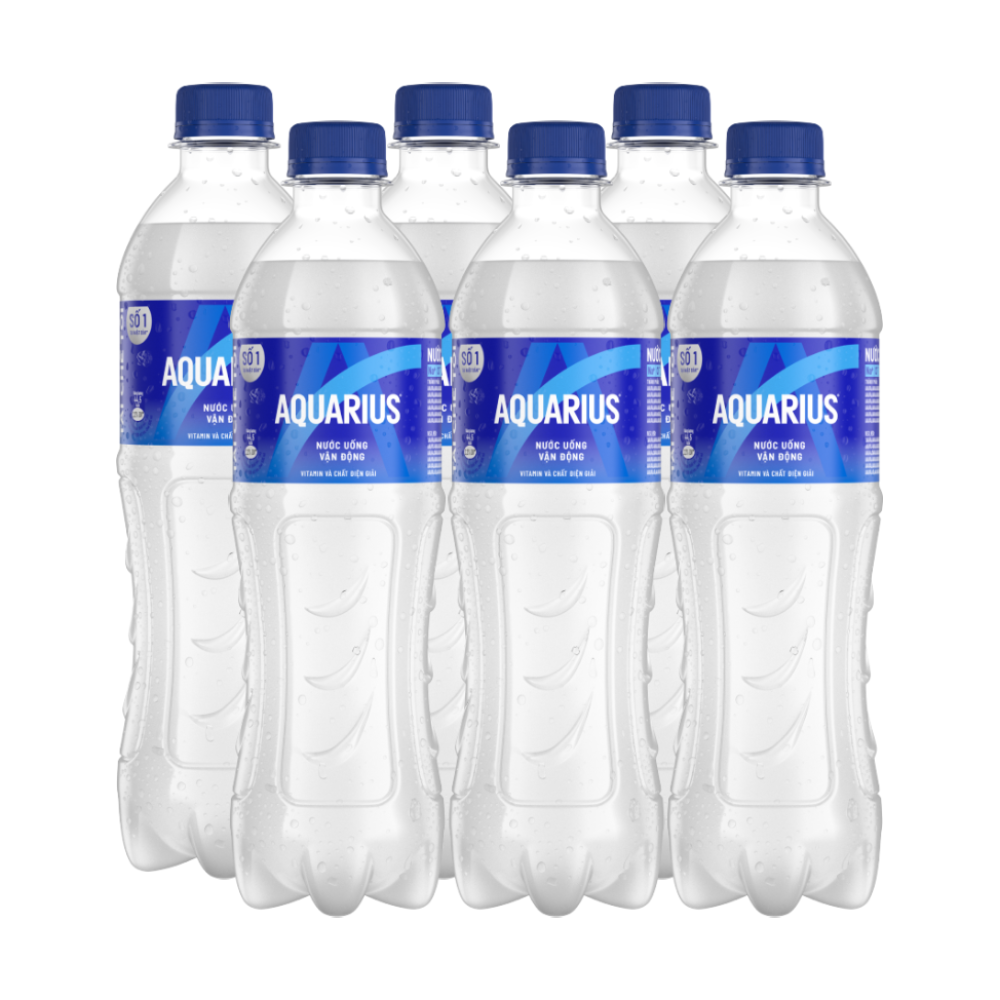 Lô 6 nước uống thể thao Aquarius chai 500ml chính hãng