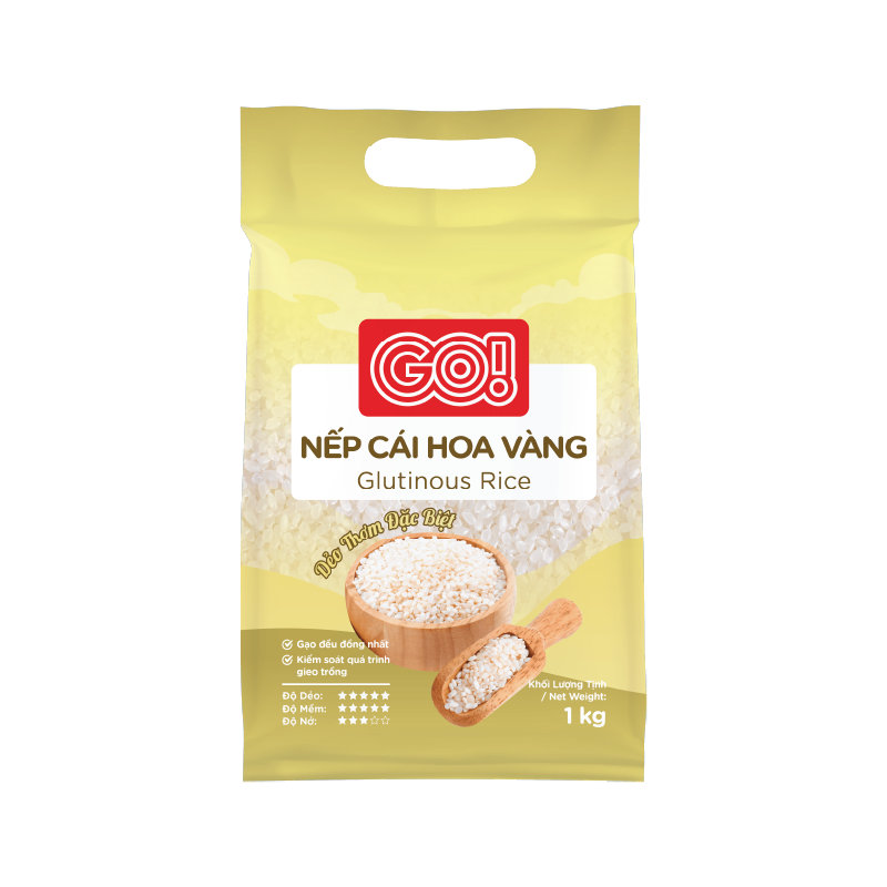 Nếp cái hoa vàng GO! túi 1kg chính hãng