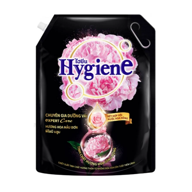 Nước xả vải Hygiene đậm đặc hương hoa mẫu đơn túi 3 lít chính hãng