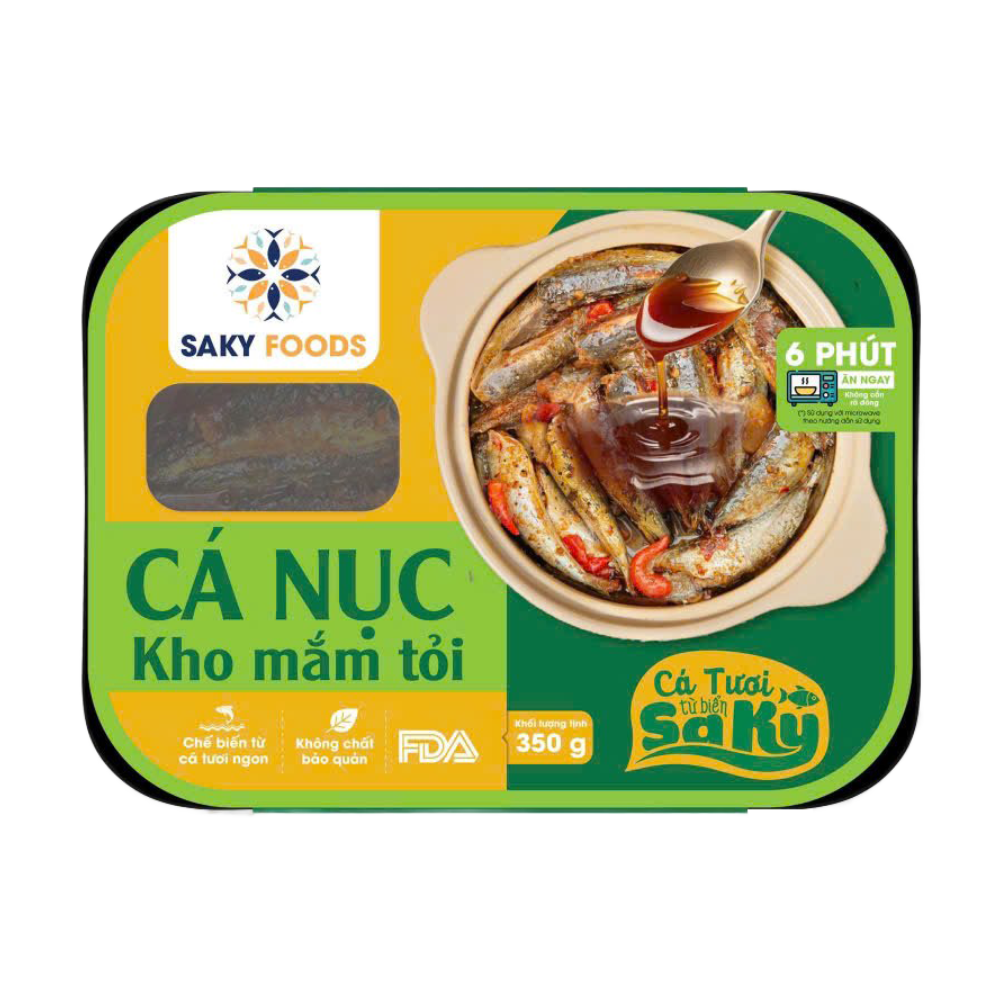 Cá nục kho mắm tỏi Saky 350g chính hãng