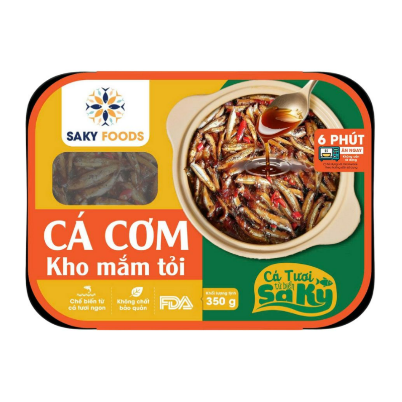 Cá cơm kho mắm tỏi Saky 350g chính hãng