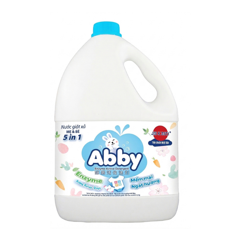 Nước giặt xả Abby Enzyme xanh can 3 lít chính hãng