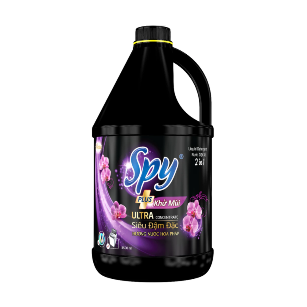 Nước giặt xả 2in1 Spy Plus Ultra hoa tím can 3.3 lít chính hãng