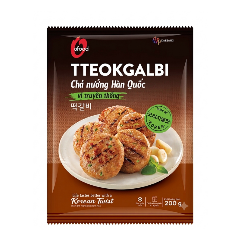 Chả nướng Hàn Quốc Ofood Tteokgalbi gói 200g chính hãng