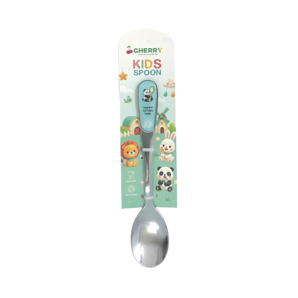 Set 2 muỗng ăn inox 304 hoạt hình Cherry 16.8cm chính hãng