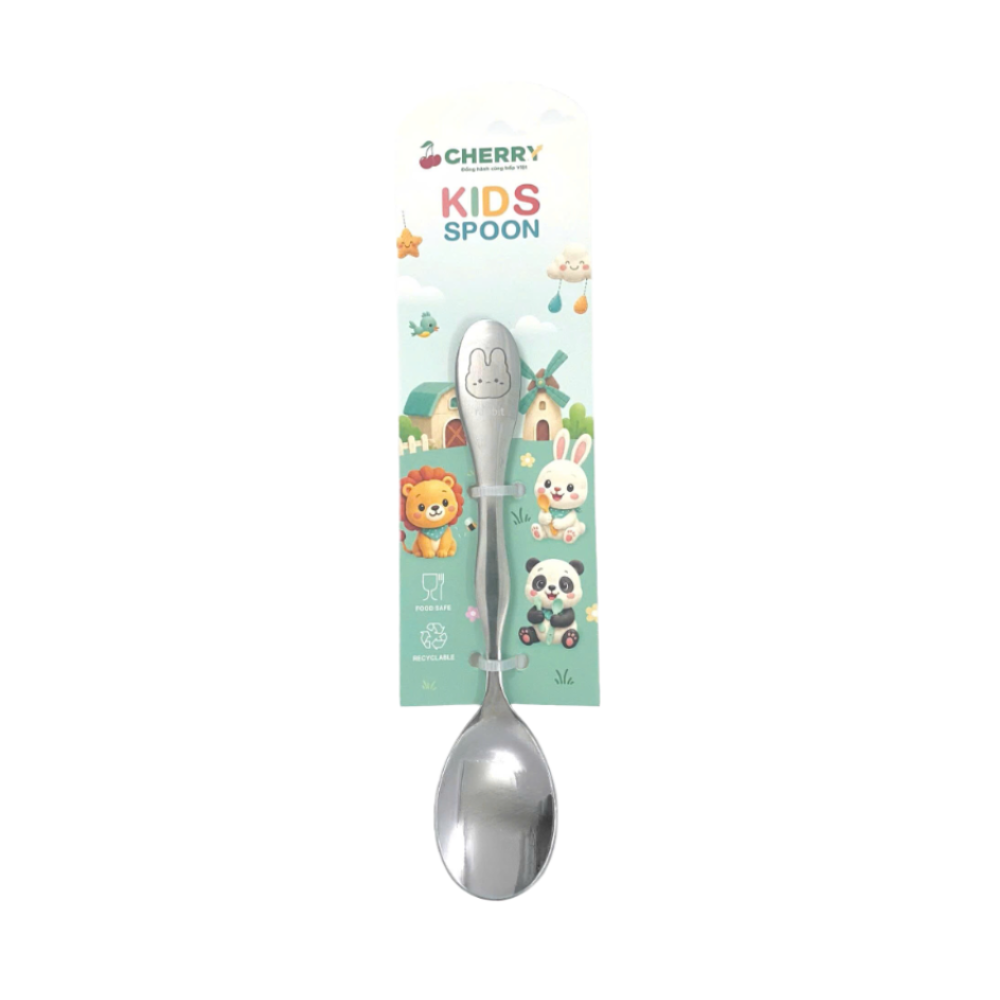 Set 2 muỗng ăn inox hoạt hình Cherry 14.3cm chính hãng