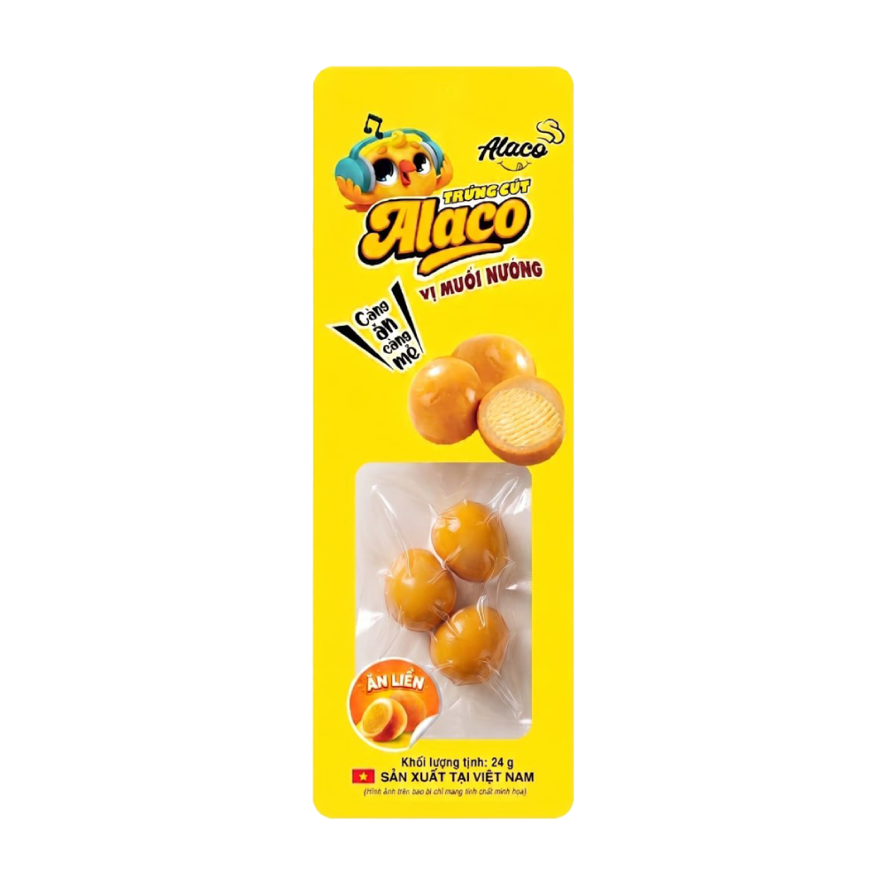 Trứng cút ăn liền Alaco vị muối nướng 24g chính hãng