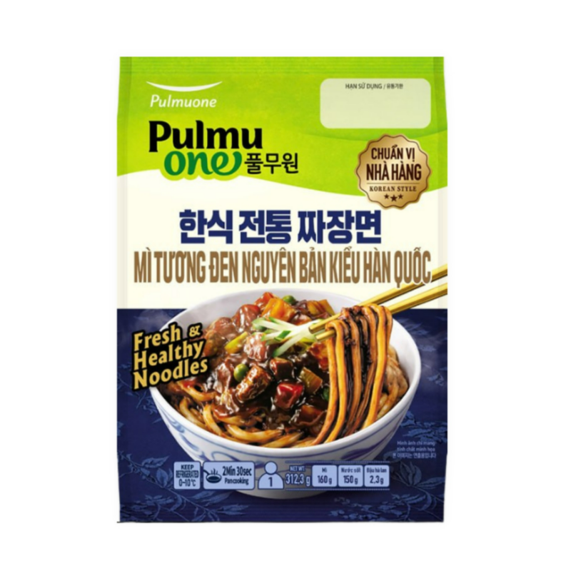 Mỳ tương đen Pulmuone nguyên bản kiểu Hàn Quốc gói 312.3g chính hãng