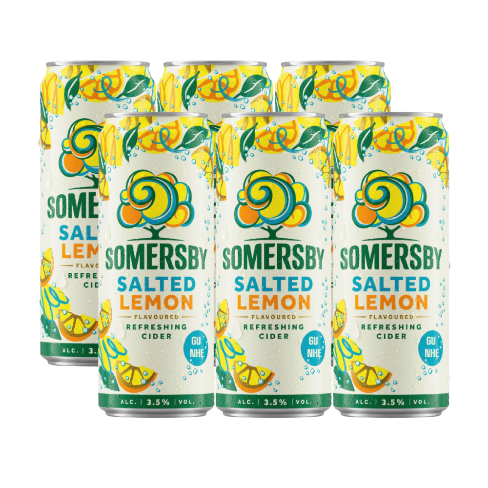 Lô 6 nước táo lên men Somersby vị chanh muối lon 320ml chính hãng