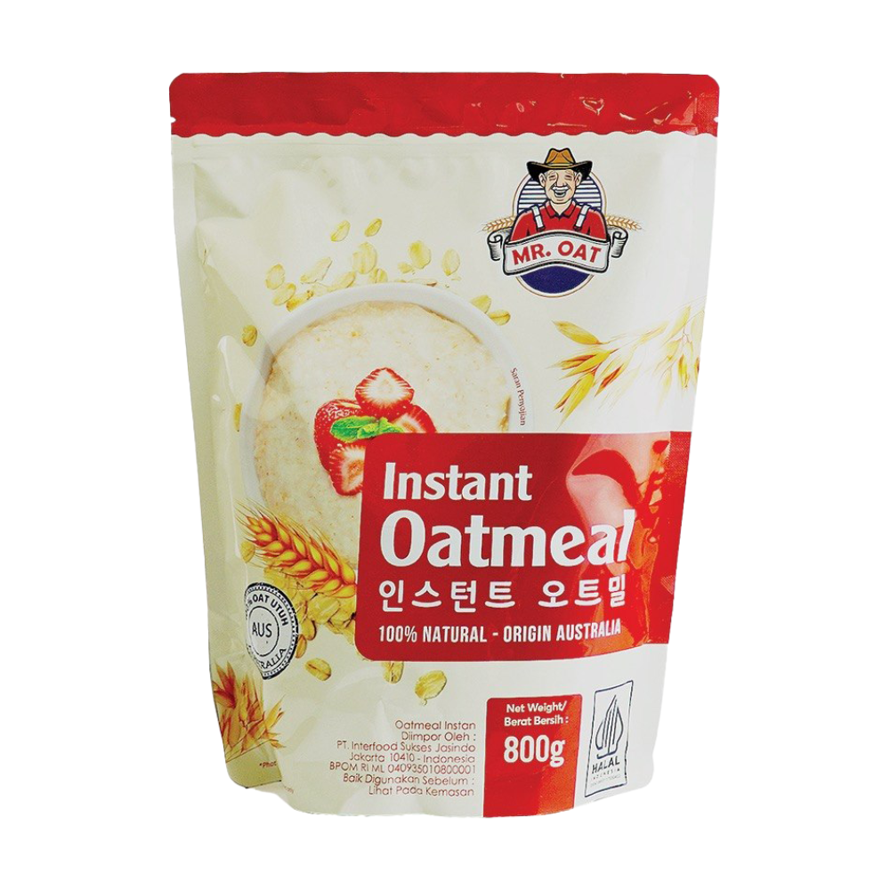 Yến mạch nguyên chất cán mỏng Mr Oat 800g chính hãng