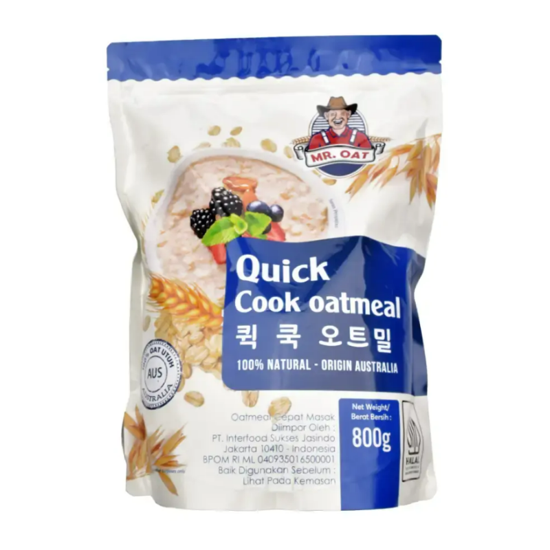 Yến mạch nguyên chất nấu nhanh Mr Oat 800g chính hãng