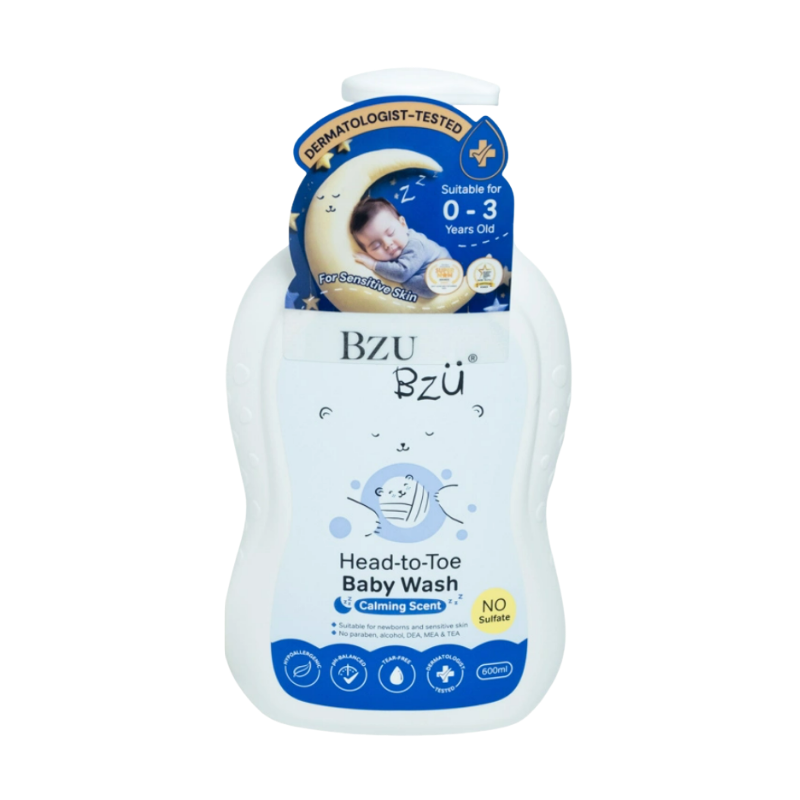 Tắm gội cho bé Bzu Bzu dịu nhẹ chai 600ml chính hãng
