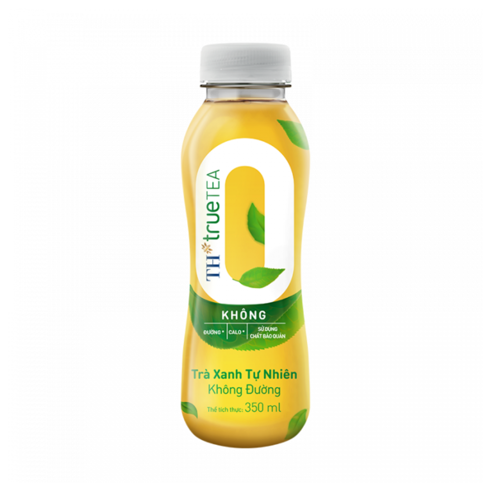 Trà xanh tự nhiên TH True Tea không đường chai 350ml chính hãng