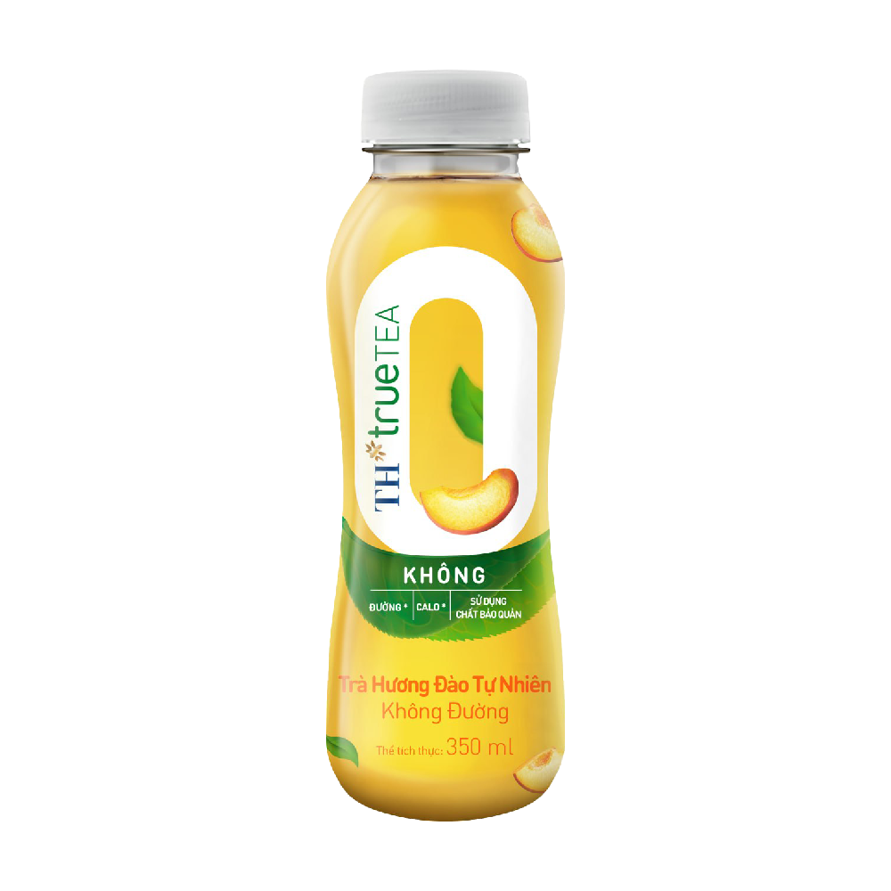 Trà đào tự nhiên TH True Tea không đường chai 350ml chính hãng