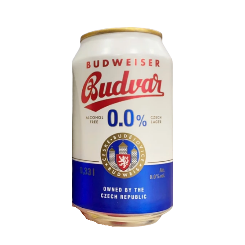 Bia Budweiser Budvar 0.0% lon 330ml chính hãng
