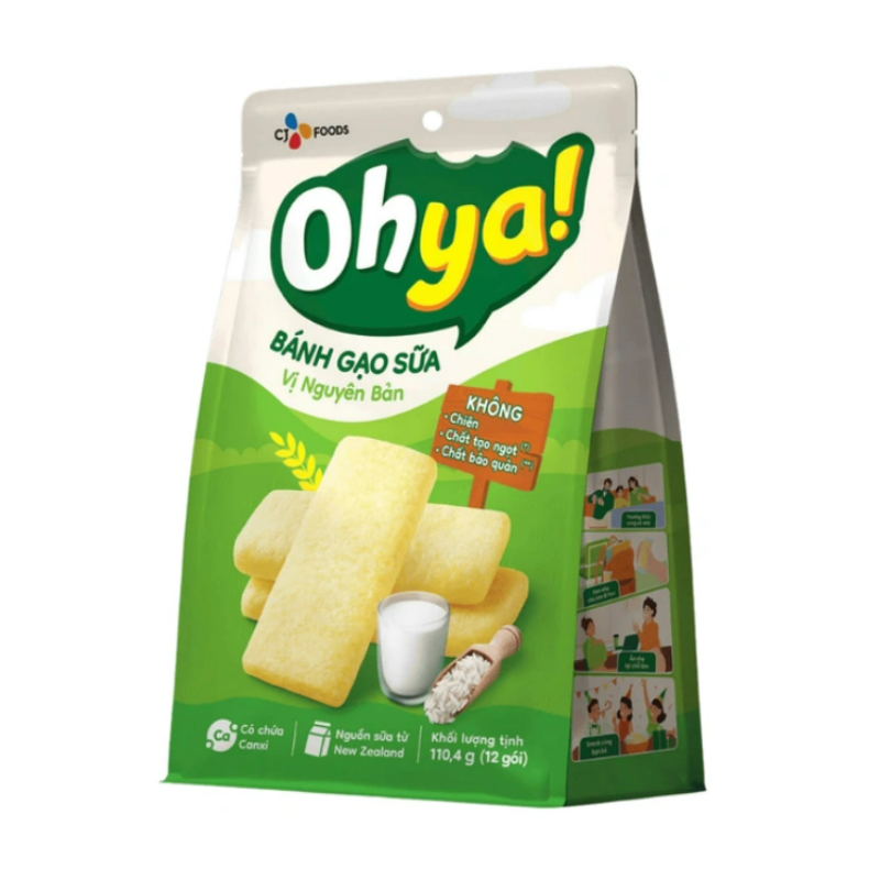 Bánh gạo sữa Oh Ya! vị nguyên bản 110.4g chính hãng
