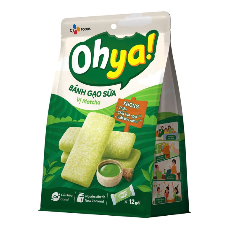 Bánh gạo sữa Oh Ya! vị matcha 110g chính hãng