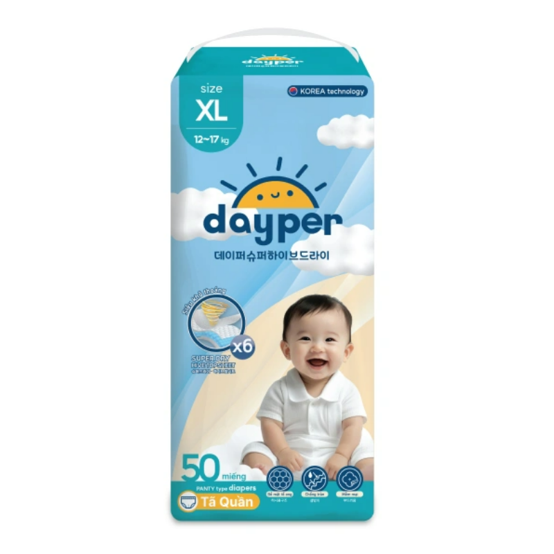 Tã quần Dayper size XL 50 miếng chính hãng