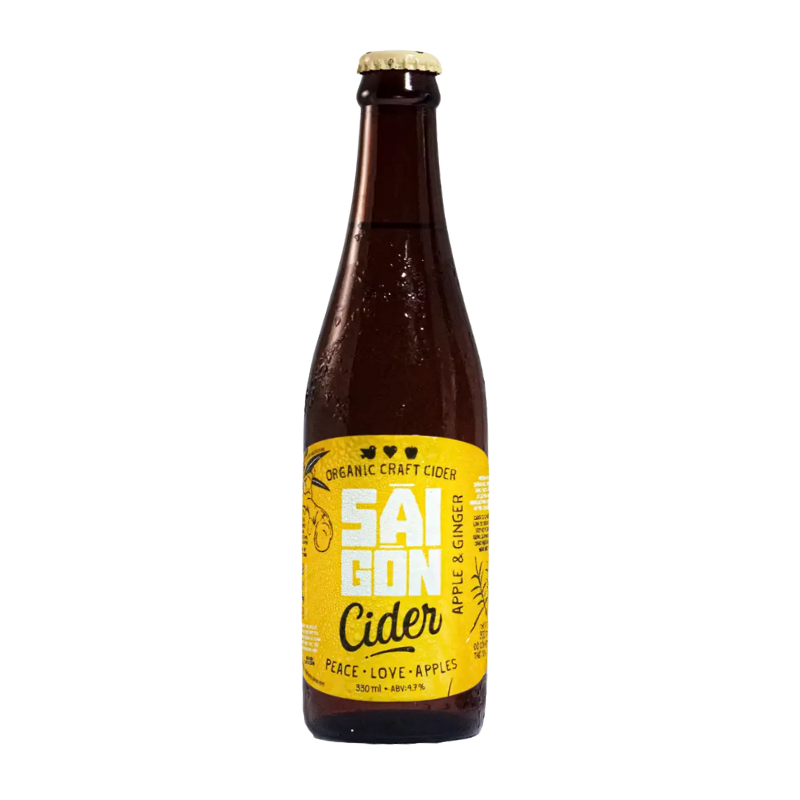 Nước trái cây lên men Sài Gòn Cider táo và gừng chai 330ml chính hãng