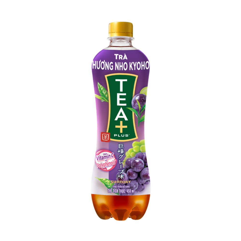 Trà Olong Tea Plus hương nho Kyoho chai 450ml chính hãng