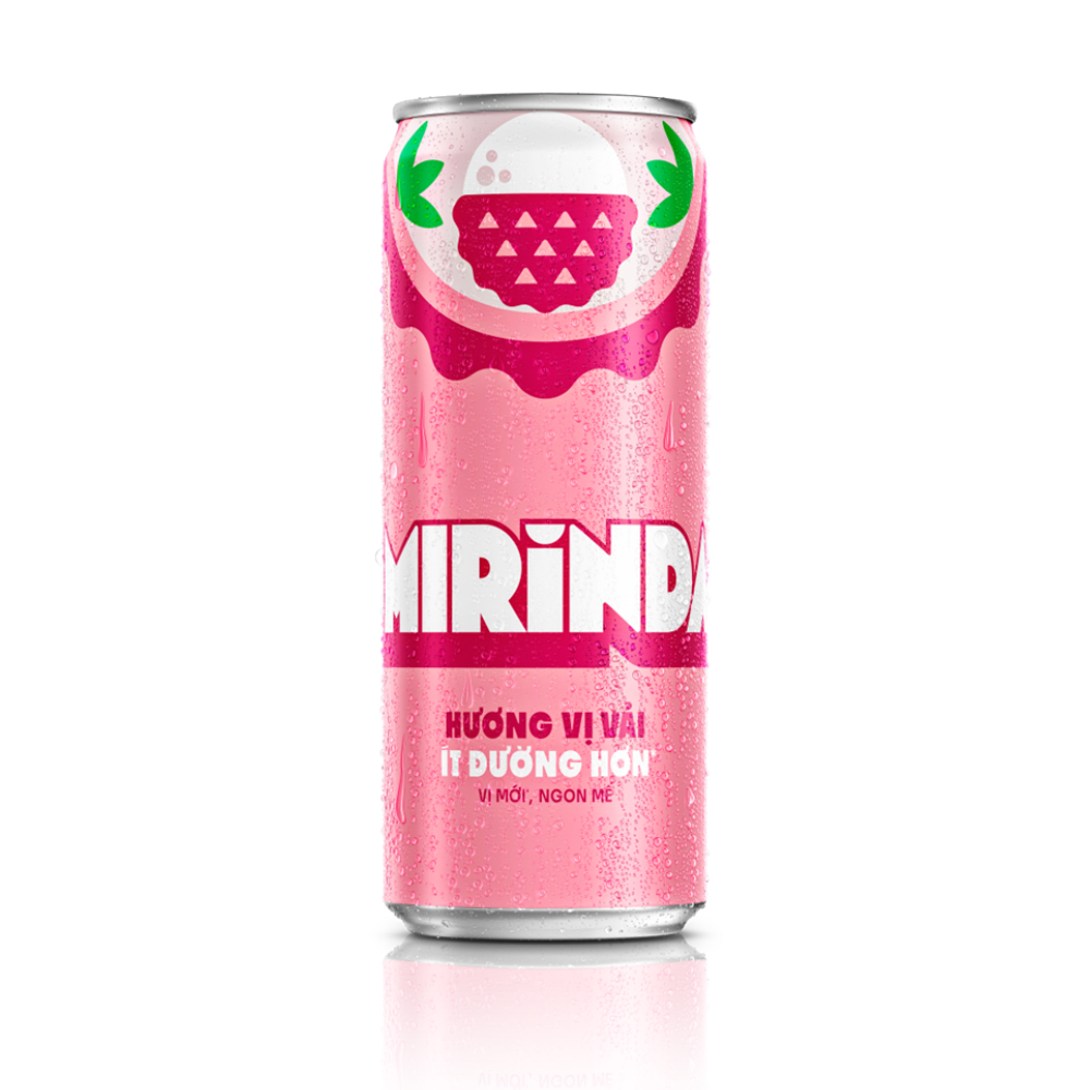 Nước ngọt Mirinda vị vải lon 320ml chính hãng